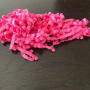 Bright pink Pom Pom trim 9 feet-1/4 inch sz